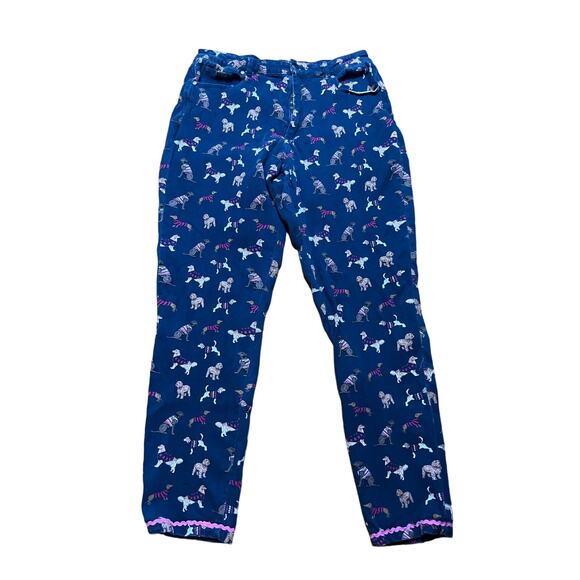 Simply Southern Dog pattern rick rack trimmed retro jeans‎ XL 5 pocket Boho - Picture 1 of 5
